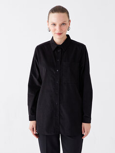 Простая женская рубашка-туника с длинным рукавом LCW Modest, черный