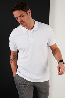 Хлопковая футболка-поло приталенного кроя на пуговицах 5902281 Buratti, белый