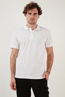Хлопковая футболка-поло обычного кроя на пуговицах 5902654 Buratti, белый