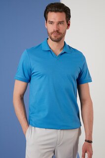 Хлопковая футболка-поло приталенного кроя 5902141 Buratti, синий