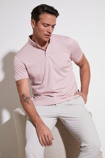 Хлопковая футболка-поло приталенного кроя 646R1000 Buratti, пудрово-розовый