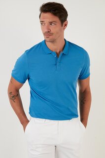 Хлопковая футболка-поло приталенного кроя 5902137 Buratti, синий