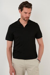 Хлопковая футболка-поло приталенного кроя 5902141 Buratti, черный