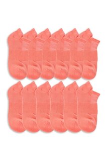 Женские ботильоны с клеткой для полотенец, 12 предметов, носки лососевого цвета Cozzy Socks