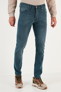 Хлопковые джинсы прямого кроя с нормальной талией стандартного кроя 6440302 Buratti, хаки