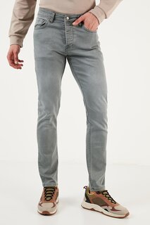Хлопковые джинсы стандартного кроя с нормальной талией 6440303 Buratti, хаки
