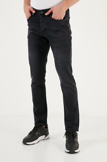 Хлопковые джинсы стандартного кроя с нормальной талией 6440303 Buratti, копченый