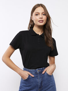 Простая женская футболка с короткими рукавами и воротником-поло LCWAIKIKI Basic