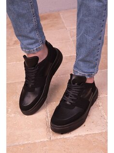 Мужская спортивная обувь под кожу на шнуровке Soho Exclusive, черный