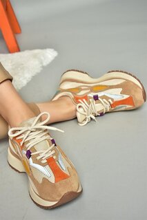R3125105 Бежево-оранжевые женские кроссовки Fox Shoes