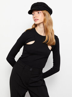 Простая женская футболка с круглым вырезом и длинными рукавами XSIDE, новый черный