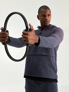 Мужская спортивная толстовка с длинным рукавом LCW Active, темно-синий меланж