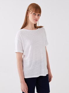 Простая женская футболка с круглым вырезом и короткими рукавами SOUTHBLUE, буксе белый