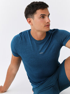 Мужская спортивная футболка с круглым вырезом и короткими рукавами LCW Active, масло