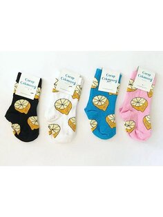 Хлопковые носки для новорожденных и малышей с лимонным узором, 4 предмета ÇORAP ÇEKMECESİ