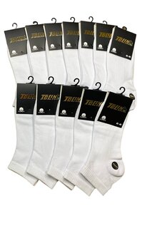 Хлопковые однотонные мужские носки-пинетки, белые, 12 шт. 10370 TOLIN