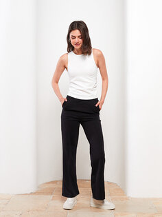 Женские брюки стандартного кроя с высокой талией и прямыми карманами LCW Vision