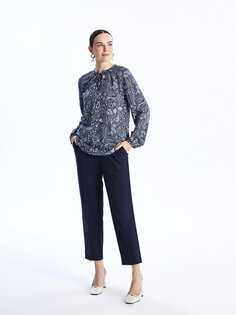 Женские брюки стандартного кроя с эластичной резинкой на талии LCW Grace, темно-синий