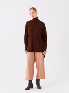 Женские брюки стандартного кроя с эластичной резинкой на талии LCW Modest, светло-коричневый