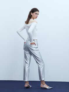 Женские брюки стандартного кроя цвета металлик LIMITED