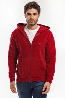 SAMSON Мужская флисовая куртка бордово-красная SLAZENGER