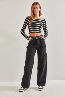Женские брюки-карго с карманами SHADE, черный