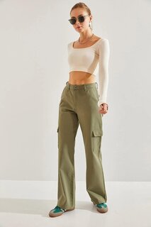 Женские брюки-карго с карманами SHADE, зеленый