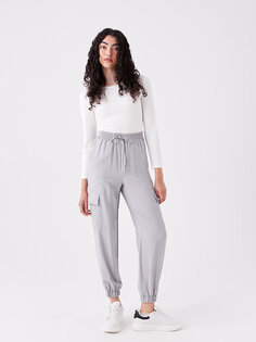 Женские брюки-карго стандартного кроя с эластичной резинкой на талии LCW Casual, светло-серый