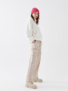 Женские брюки-карго стандартного кроя с эластичной резинкой на талии LCW Casual, бежевый