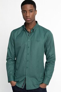 Slim Fit Мужская рубашка с длинным рукавом Slim Fit TUDORS, зеленый