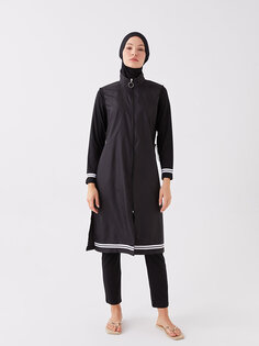 Простой женский купальник в хиджабе с высоким воротником и длинными рукавами LCW DREAM, новый черный