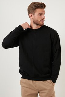 Хлопковый свитер обычного кроя с круглым вырезом 59052721 Buratti, черный