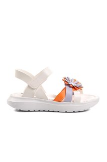 Şng 8010-F Бело-оранжевые сандалии для девочек Ayakmod