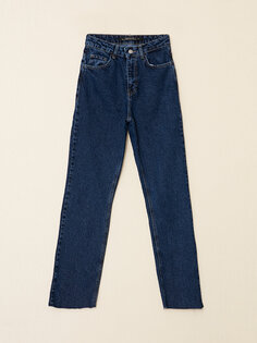 Женские джинсовые брюки прямого кроя LCW Modest, среднее индиго родео