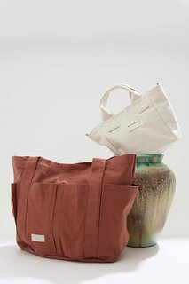 Холщовая сумка с несколькими карманами Коричневая Manuka