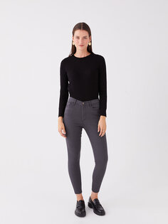 Женские джинсовые брюки узкого кроя LCWAIKIKI Basic, темно-серый мытье