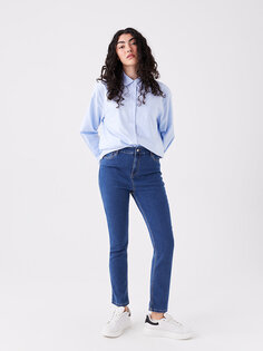 Женские джинсовые брюки узкого кроя с эластичной резинкой на талии LCWAIKIKI Basic