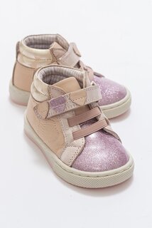 Анатомические повседневные ботинки из натуральной кожи для девочек Powder MİNİPİCCO, пудрово-розовый Minipicco