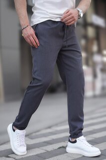 Антрацитовые мужские брюки с молнией 6520 MADMEXT