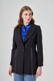 Черная куртка с застежкой-молнией Mizalle