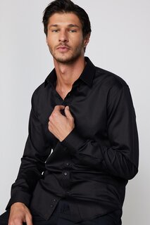 Черная мужская рубашка Dobby Premium Modern Fit из 100 % хлопка премиум-класса TUDORS