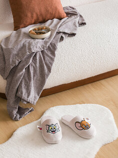 Женские домашние тапочки с вышивкой «Том и Джерри» LCW HOME