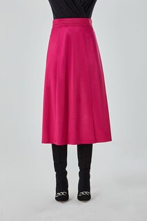 Атласная струящаяся юбка цвета фуксии Mizalle