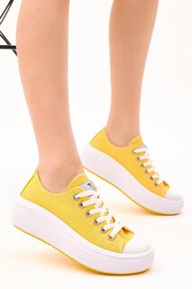 Женские желтые удобные спортивные туфли на толстой подошве TONNY BLACK