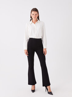 Прямые женские брюки широкого кроя с эластичной резинкой на талии LCWAIKIKI Basic, новый черный