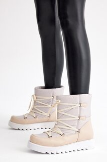 Женские зимние ботинки из норки удобного кроя со спортивной подошвой и кружевной отделкой TONNY BLACK