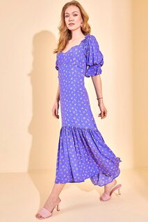 Пурпурное платье-миди с цветочным узором 3KXK6-46775-06 XHAN