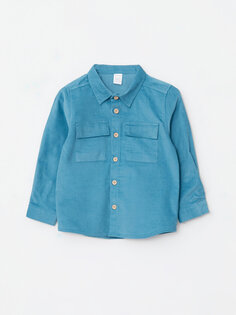 Базовая бархатная рубашка с длинными рукавами для маленьких мальчиков LCW baby, масло