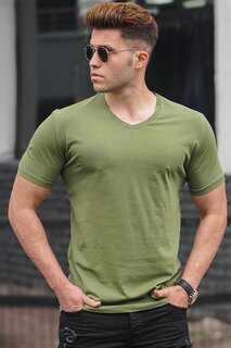 Базовая зеленая футболка с V-образным вырезом 5281 MADMEXT