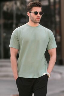 Базовая мужская футболка мятно-зеленого стандартного кроя 6099 MADMEXT